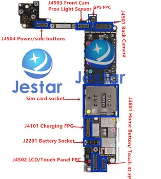 5pcs /monte J4504 J4501 J4503 J3801 J4502 J2201 J4101 TUNFX_RF J_SIM_RF FPC conectores para o iphone 7 4.7 a bordo