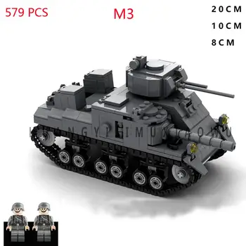 Quente militares segunda guerra mundial Exército alemão VS-NOS M4 Sherman M3 Lista tanque técnica de veículos de armas de artilharia de números de blocos de tijolos de brinquedos de presente