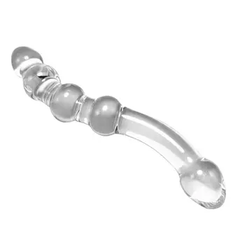 Vibrador de vidro Artificial do Pênis de Cristal Bead Anal Plug anal Massagem de Próstata Masturbar Brinquedo do Sexo para Adultos