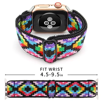 Mulheres Scrunchie Elastic nylon Faixa de Relógio de Pulseira para Apple Relógio 6 5 4 40 44mm watchbands para Iwatch 5/4/3 2 sport bandas 38 42mm