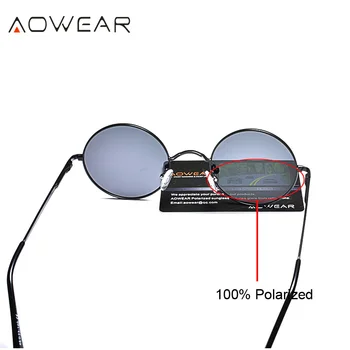AOWEAR 2019 NOVA Rodada de Óculos de sol das Mulheres Polarizada Punk Óculos de Sol Unissex, Moda Armação de Metal TAC Lentes de Óculos para os Homens, Mulher