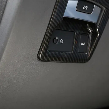 A Fibra de carbono Para Land Rover Range Rover VELAR 2017 2018 ABS Cromado Cauda Interior do Interruptor da Porta Frame Eletrônico travão de mão Capa da Guarnição