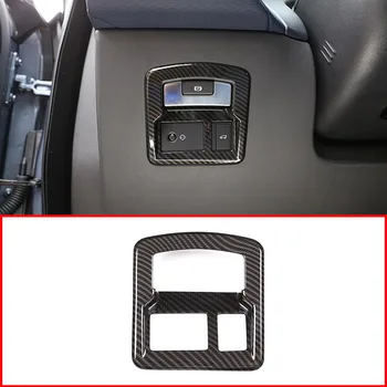 A Fibra de carbono Para Land Rover Range Rover VELAR 2017 2018 ABS Cromado Cauda Interior do Interruptor da Porta Frame Eletrônico travão de mão Capa da Guarnição