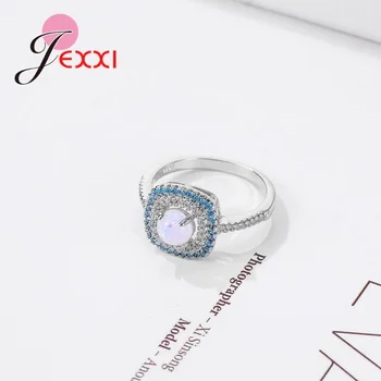 Preciosa Opala Anéis De Pedra Para As Mulheres 925 Silver Moda Jóias De Casamento Kunckle Anel Envio Rápido