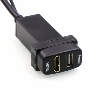 Carro USB de Áudio Entrada de Carregador com Tomada HDMI Usar para o Mitsubishi ASX,Lancer,Outlander,Pajero,Zinger,Fortis,Soveran