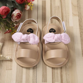 Pudcoco Transporte Rápido De Verão Bebê Recém-Nascido Da Menina Das Crianças Bowknot Sapatos Sandálias Primeiro Walker Sapatos De Sola Macia