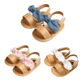 Pudcoco Transporte Rápido De Verão Bebê Recém-Nascido Da Menina Das Crianças Bowknot Sapatos Sandálias Primeiro Walker Sapatos De Sola Macia