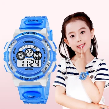 2020 reloj infantil Menina Assista Garoto Digital, Relógios Impermeável Luz Colorida Crianças relógio de Pulso Para os Meninos do Esporte Relógio Eletrônico