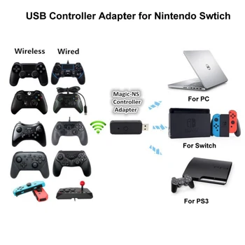 Sem fio, com Fio USB Conversor Bluetooth Gamepad Controlador de Jogo Adaptador Para Nintend Mudar ForWii U ForPS3 PS4 Um Xbox 360 PC