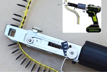36V chave de Fenda Elétrica Automática Cadeia de Pistola de pregos Adaptador Parafuso de Arma Elétrica da Broca de Madeira Ferramenta de Furadeira sem fio