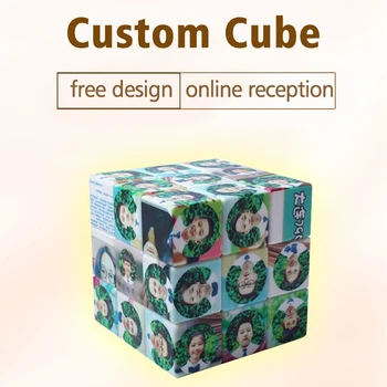 Cubo Mágico 3x3x3 Velocidade de Cubo Mágico de Plástico, impressão de Fotos Stickerless Feitos Design Super Quebra-cabeça cubo de Brinquedos