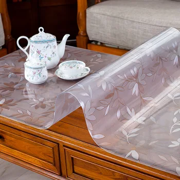 PVC Toalha de mesa Transparente Impermeável D' Água e do óleo de Cozinha Vidro à prova de Pano Macio, Toalha de mesa 1.0 mm Protetor Secretária cobertura de Almofada