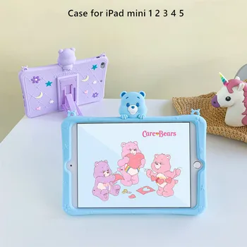 Crianças Titular caixa da Tabuleta Para o iPad mini 1 2 3 4 5 Caso Bonito dos desenhos animados Para o iPad mini 1 2 3 4 5 Silicone Macio da Tampa do Suporte de Correia
