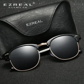 EZREAL dos homens de Moda Óculos Polarizados Homens de Marca Original Designer de Óculos de sol das mulheres Polaroid Gafas De Sol Vintage Oculos De Sol