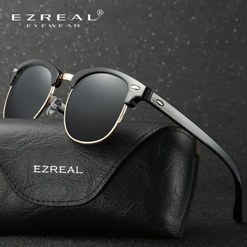 EZREAL dos homens de Moda Óculos Polarizados Homens de Marca Original Designer de Óculos de sol das mulheres Polaroid Gafas De Sol Vintage Oculos De Sol