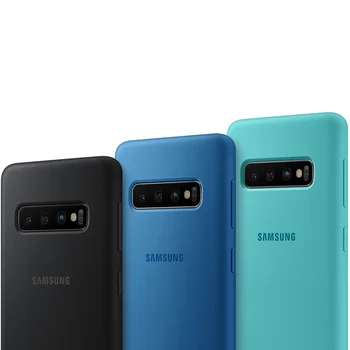 Original Samsung Macia Capa de Silicone Para Samsung Galaxy S10 X SM-G9730 S10+ S10 Plus SM-G9750 Volta de Habitação da caixa do Telefone