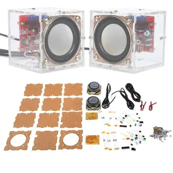 Mini 3W Caixa de alto-Falante DIY Kit Com Shell Transparente de Áudio do Computador Componentes Eletrônicos Dropship