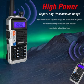 Tri-Band-Rádio BaoFeng UV-5R Pro Walkie Talkie 8W de Potência de Alta Duas Vias de Rádio 220-260Mhz Transceptor FM Atualização UV 5R de Rádio Amador