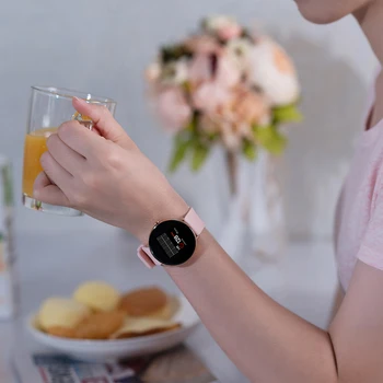 As Mulheres de luxo Smartwatch Bluetooth Android Smart Relógio de Fitness Tracker Monitor de Pressão Arterial IP67 Impermeável com GPS Conectado