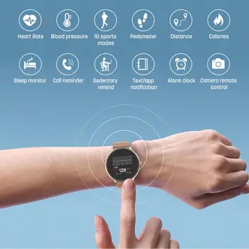 As Mulheres de luxo Smartwatch Bluetooth Android Smart Relógio de Fitness Tracker Monitor de Pressão Arterial IP67 Impermeável com GPS Conectado