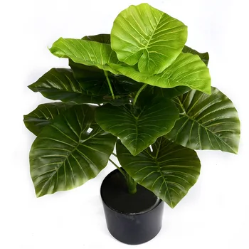 1 Bouquet /5 Estilo De 12 Folhas Artificiais Verde Tropical Scindapsus Folha Havaí Para O Casamento Ambiente De Trabalho De Casa Decoração Pote Falso Planta