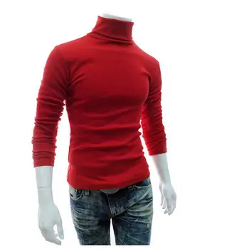 2020 Novas Outono Inverno dos Homens camisola dos Homens de Gola alta Cor Sólida Casual Camisola dos Homens Slim Fit Marca de Malha Camisolas