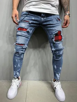 A Marca De Jeans Retro Nostalgia Homens De Roupa De Hip Hop Calça Skinny Jeans Calças Com Zíper Designer Black Jeans Mens Casuais Jeans
