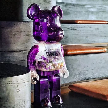 PETCO 11 polegadas 400% Bearbricklys Urso@bricklys Figuras de Ação do Bloco do Urso de modelos de Figuras a Decoração Home DIY Pintar Bonecas Brinquedos Presentes