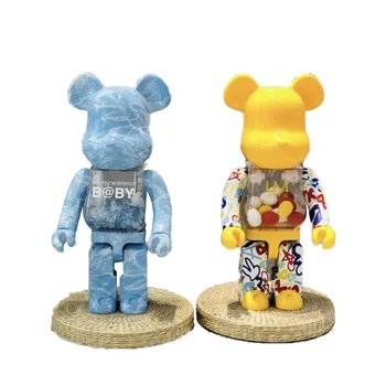 PETCO 11 polegadas 400% Bearbricklys Urso@bricklys Figuras de Ação do Bloco do Urso de modelos de Figuras a Decoração Home DIY Pintar Bonecas Brinquedos Presentes