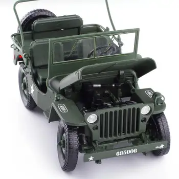1:18 Tático Militar Modelo Antigo da segunda Guerra Mundial Willis Veículos Militares Liga de Carro de Modelo Para as Crianças Brinquedos Presentes Frete Grátis