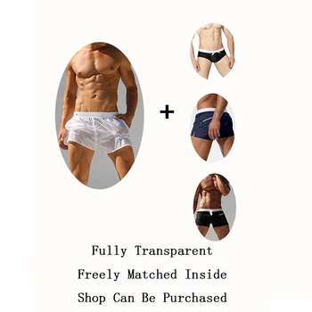 ALSOTO Sexy Shorts Homens Ocasionais de Mens Shorts Totalmente Transparente Bermuda Masculina Homem Maillot De Bain Curto Hombre