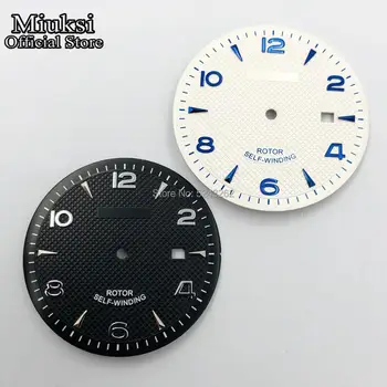 Miuksi de 35,5 mm estéril mostrador do relógio ajuste de Gaivota ST1612 Miyota 8205/8215/821A/82series Mingzhu DG 2813/3804 movimento