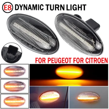 LED Dinâmica, por sua vez, Sinal de pisca-Pisca Peugeot 307 206 407 107 607 1007 Citroen C1 C2 C3 C5 C6 Sequencial Luz Marcador Lado