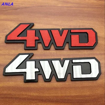 1pcs de Alumínio Vara Em Cromo Polido 4WD 4X4 Fender Carro Decalque Emblema da Guarnição Emblema Logotipo 3D Metal Adesivo Para Caminhão Auto Estilo