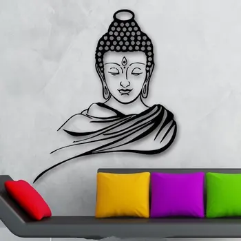 3D Cartaz Clássico Religião Budismo, Buda Meditação Adesivo de Parede autocolante em Vinil Removível Arte de Parede Decoração adesivo de parede YJ21