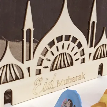 Pintados À Mão Metal Islã Ramadã, Eid Mubarak Decorações Prato De Sobremesa De Frutas De Mesa Decoração De Metal Oco De Artesanato Árabe Bandeja