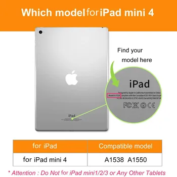 Caso para o ipad mini 4 Genuíno de Proteção Smart cover de Couro Tablet funda para o ipad mini 4 360 Rotação de Caso Para o ipad de 7,9 polegadas