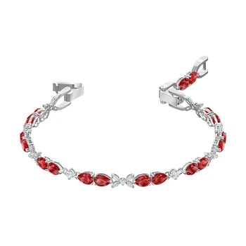 2020 Acessórios de Moda SWA Novo LOUISON Apaixonado Bracelete Vermelho Gota de Água Deixa Decorativos de Cristal Feminino Presente Romântico