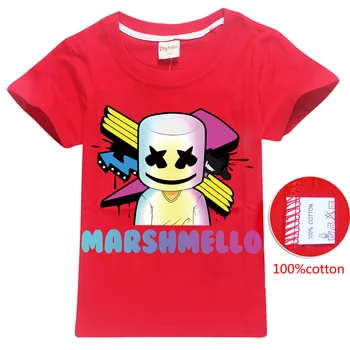 Meninos de bebê de algodão Marshmelloing T-Shirt DJ de Música de crianças T-shirt de meninos e meninas de verão de manga curta verão gráfico t-shirts
