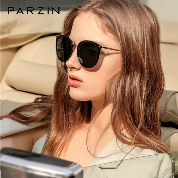 PARZIN Vintage, Óculos de Sol das Mulheres Polarizada Para a Condução de TR90 Mulheres de Óculos de sol Oversized Rodada Óculos, Oculos De Sol