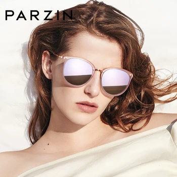 PARZIN Vintage, Óculos de Sol das Mulheres Polarizada Para a Condução de TR90 Mulheres de Óculos de sol Oversized Rodada Óculos, Oculos De Sol