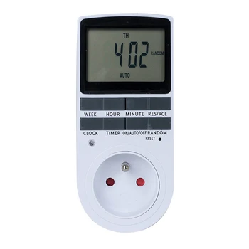 Digital Interruptor do Temporizador Plug Timer de Cozinha Tomada de 230V 50HZ 12/24 Horas de Temporização Programável Soquete do Plugue da UE França Padrão