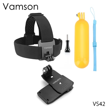 Vamson para os Acessórios Gopro Cinta de Cabeça Floaty bobber de 360 graus Clip Para Gopro Hero 5 4 3+ para SJCAM para Xiaomi Yi 4K VS42