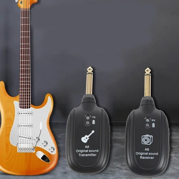 Quente AD-UHF Guitarra Sistema sem Fio Transmissor Receptor Built-in Recarregável