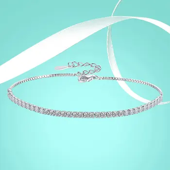 ELESHE Real 925 Prata Esterlina Espumante Vertente do Bracelete Chain para as Mulheres de Cristal de Tênis Pulseiras Jóias de Luxo Sorte de Presente
