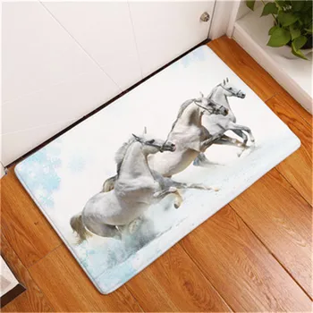 Novo Anti-Derrapante Tapetes Cavalo de Impressão Tapetes de casa de Banho Pavimento da Cozinha em Tapetes 40X60 50X80 cm