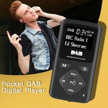 NOVO-DAB/DAB Digital de Rádio Bluetooth 4.0 Pessoal Bolso FM Mini Rádio Portátil Fone de ouvido MP3 Micro-USB para o Lar