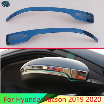 Para Hyundai Tucson 2019 2020 Aço Inoxidável Lado Do Espelho De Vista Traseira Da Asa Chrome Guarnição Tampa De Moldagem Moldura Estilo Carro