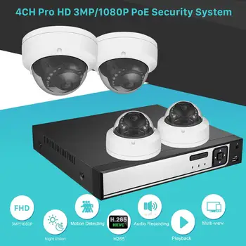 4CH 1080P Segurança Home 2TB HDD NVR 4pcs POE Sistema de CCTV Camera 2MP 3MP de Áudio de Som ao ar livre IR Night Vision Kit de Vigilância