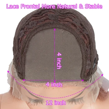 Trueme 4x4 Encerramento Lace Wig Pré Arrancadas Com o Cabelo do Bebê Para as Mulheres Reta de Lace Frontal de Cabelo Humano Perucas cor-de-Rosa de Ouro Loira